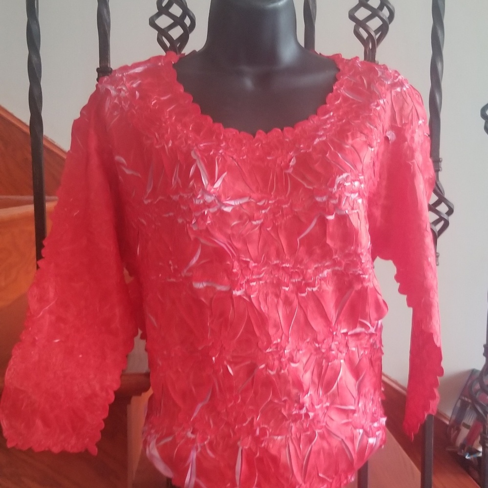 Orgami Blouse Red /Pink